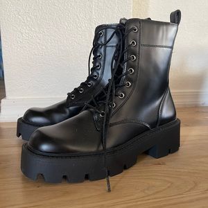 NEW Black Combat Boots Size 5.5